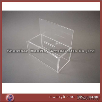 Side In Transparent Acrylic/Plexiglass Ballot Box/Money Bank